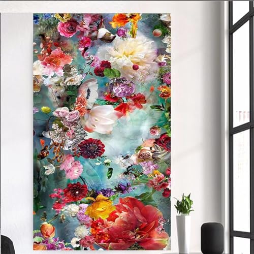 Diamond Painting blühende Blumen ,5D Diamond Painting Groß 60x150cm, Diamant Painting Bilder Erwachsene Malen nach Zahlen DIY Diamant malerei Voll Square bohrer Set, daiment Painting, Deko, Gifts von UDERUI