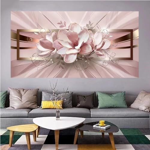 Diamond Painting pinke Blume ,5D Diamond Painting Groß 100x200cm, Diamant Painting Bilder Erwachsene/Kinder Malen nach Zahlen DIY Diamant malerei Voll Square bohrer Set, daiment Painting, Deko, Gifts von UDERUI