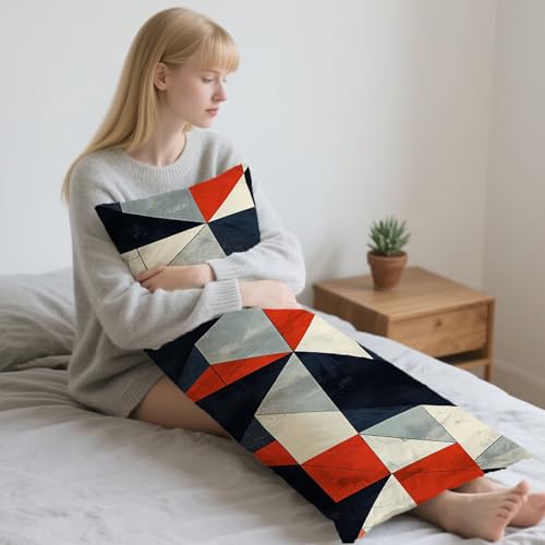 Rot Seitenschläferkissen Bezug 50 x 90 cm Kissenbezug Geometrie Langes Schwangerschaftskissen Seitenschläfer Stillkissen,Schlaftherapie Kissen Samt Dekorativ Pillowcase Lendenkissen Geschenke LYD297 Rot Seitenschläferkissen Bezug 50 x 90 cm Kissenbezug Geometrie Langes Schwangerschaftskissen Seitenschläfer Stillkissen,Schlaftherapie Kissen Samt Dekorativ Pillowcase Lendenkissen Geschenke LYD297 von UDERUI