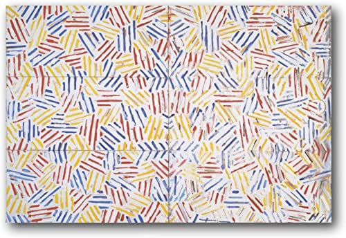 UDERUI Berühmte Jasper Johns Poster Abstrakte Pop-Wandkunst Jasper Johns druckt Jasper Johns Leinwandgemälde für zu Hause Wanddekoration Bild 50x70cmx1 Kein Rahmen von UDERUI