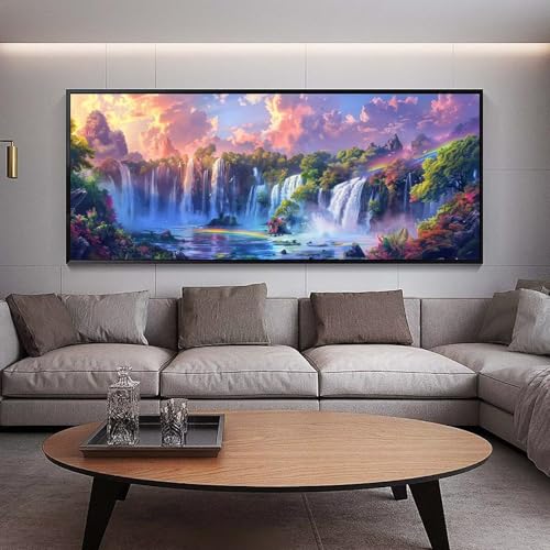 Diamond Painting Wasserfall diamond painting erwachsene groß xxl 220 x 80 cm 5D Diamant malerei Set Landschaft Full Square Strass DIY Kreuzstich Diamond Art Kunst für Home Wand Dekor Gifts C85 von UDERUI