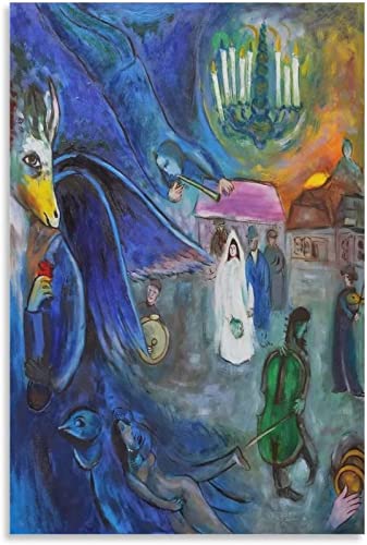 UDERUI Marc Chagall Poster《Die Hochzeitskerzen》Wandkunst Marc Chagall druckt Marc Chagall Leinwandgemälde für zu Hause Wanddekoration Bild 50x70cm Kein Rahmen von UDERUI