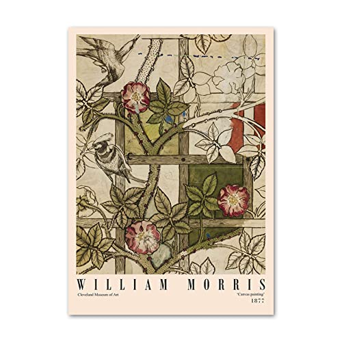 UDERUI William Morris Poster Botanische Vintage-Wandkunst William Morris druckt William Morris Leinwandgemälde für zu Hause Wanddekoration Bild 50x70cm Kein Rahmen von UDERUI