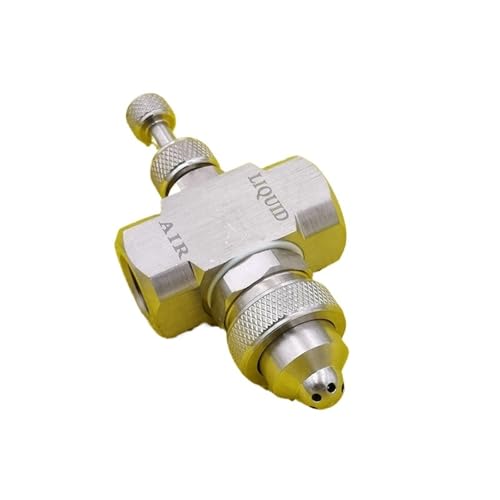 UDHBJEBQ Luftzerstäuberdüse Einstellbare Sprühnebeldüse Siphon Flachstrahl-/Kegelsprüher Kühlung Befeuchtung Gas-Wasser-Nebel-Sprühstrahl(Red) von UDHBJEBQ