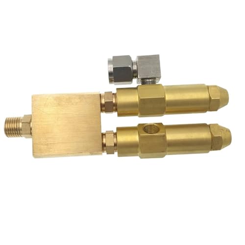 UDHBJEBQ Messing-Doppelsprühdüsenbasis mit Doppelsiphon-Vollkegeldüsen for Schweröl-Altölbrenner-Luftzerstäubungssprühgerät Diesel(0.8mm bore Diameter) von UDHBJEBQ