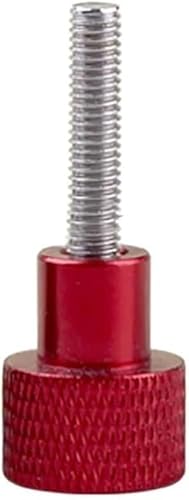 Klemmknopf, 2 Stück M6 * L-D12 * 15 Aluminiumlegierung + rostfreie Rändelschraube Handgriffknopf Stufenbolzenschrauben(Red,M6x30 D12x15) von DDQCNZPMY