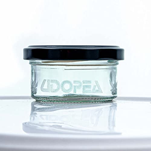 UDOPEA STASH - Luftdichte Aufbewahrung für Kräuter u. Gewürze - Glas Behälter mit Deckel, 70ml, ca. 3,5 x 6,6cm von UDOPEA