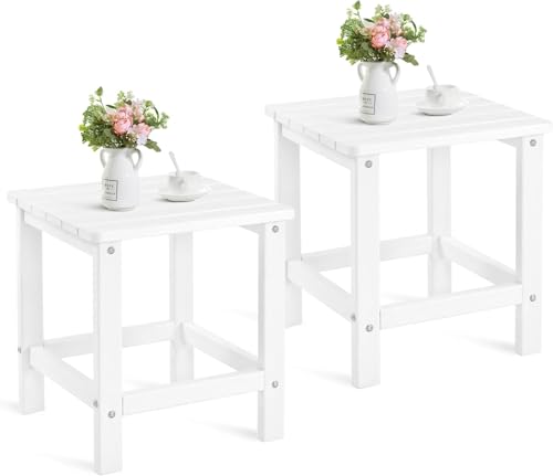 UDPATIO 2er Set Kunststoff Beistelltisch,Gartentisch,Balkontisch Wetterfest for Kleiner Balkon,Terrasse,Garten,40x40x45CM,Weiß UDPATIO 2er Set Kunststoff Beistelltisch,Gartentisch,Balkontisch Wetterfest for Kleiner Balkon,Terrasse,Garten,40x40x45CM,Weiß von UDPATIO