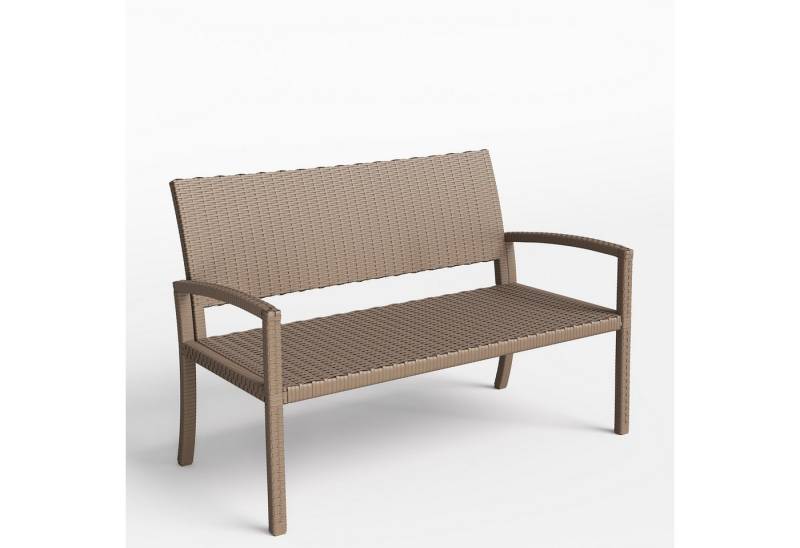 UDPATIO Gartenbank Polyrattan Gartenbank, Wetterfest Sitzbank 122x60x87cm von UDPATIO