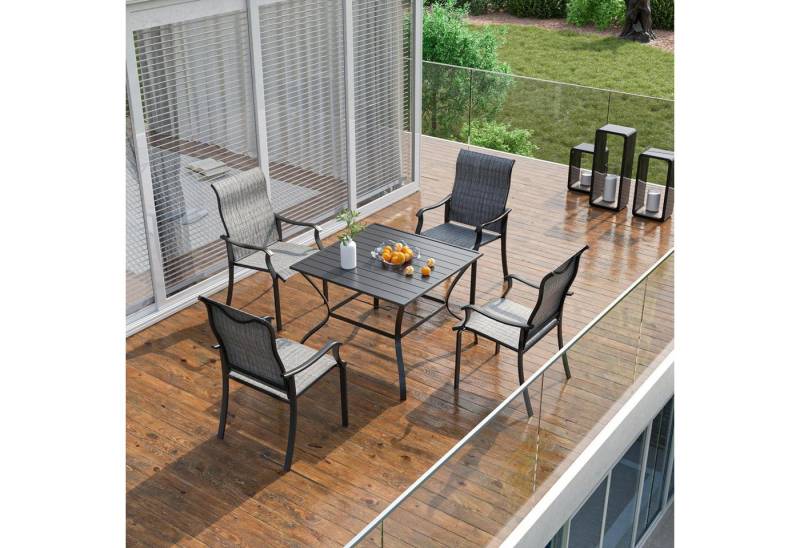 UDPATIO Gartenstuhl Gartenstühle 2/4er Set, Hochlehner Balkonstuhl Metall (4 St) von UDPATIO