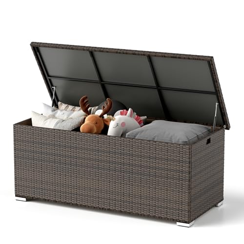 UDPATIO Kissenbox XXL Auflagenbox Wasserdicht Gartenbox 650L Stauraum mit Gasdruckfedern Wetterfest Garten Aufbewahrungsbox 155x73cm Braun UDPATIO Kissenbox XXL Auflagenbox Wasserdicht Gartenbox 650L Stauraum mit Gasdruckfedern Wetterfest Garten Aufbewahrungsbox 155x73cm Braun von UDPATIO