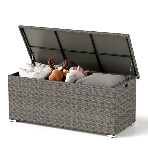 UDPATIO Kissenbox XXL Auflagenbox Wasserdicht Gartenbox 650L Stauraum mit Gasdruckfedern Wetterfest Garten Aufbewahrungsbox 155x73cm Grau UDPATIO Kissenbox XXL Auflagenbox Wasserdicht Gartenbox 650L Stauraum mit Gasdruckfedern Wetterfest Garten Aufbewahrungsbox 155x73cm Grau von UDPATIO