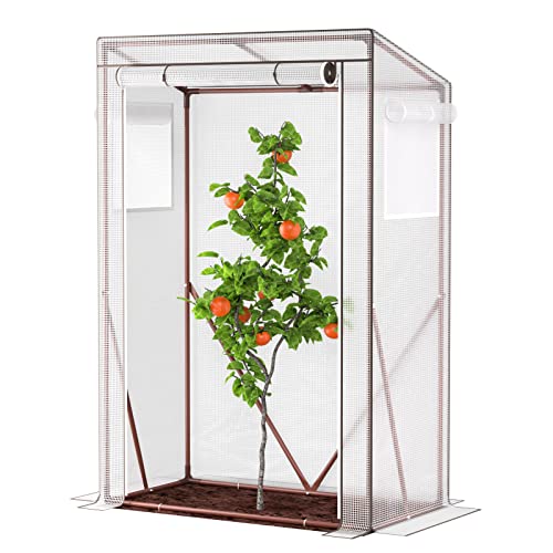 UDPATIO Tomaten Gewächshaus, klein Foliengewächshaus Tomatengewächshaus Tomatenhaus mit aufrollbare Tür und 4X Erdhaken,Stabiles Anzuchthaus Gemüse Gewächshaus Treibhaus für Boden,Garten,150x100x50cm von UDPATIO