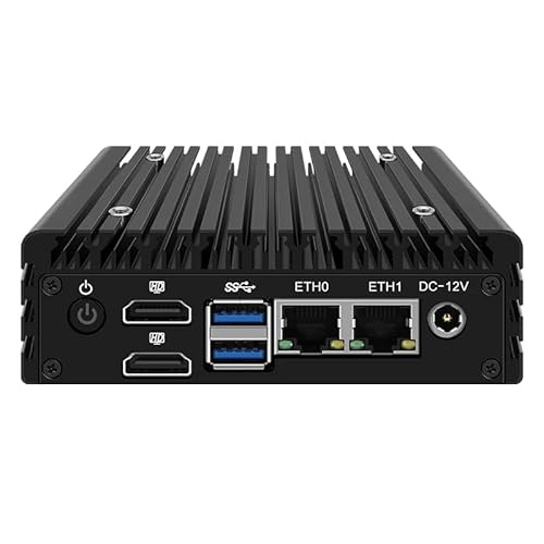 Firewall Appliance Mini-PC, N355 (bis zu 3,9 GHz), lüfterloser Mini-Computer-Router mit 2 x Inteli226, DDR5 M.2 PCIE3.0, 2 x SATA3.0, WiFi6, USB 3.2, 4K 2HD, unterstützt Home Office, OPNsense AES-NI von UDPTCP