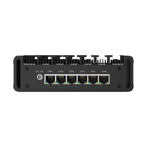 UDPTCP Lüfterloser Mini-PC I3-1115G4 mit 6 x i226 2.5G LAN, DDR4 1 M.2, 2 USB3.0, 2 USB2.0, 1 COM, Mini-PC unterstützt Dualband-WLAN für industrielle Geschäfte, ohne von UDPTCP