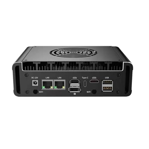 UDPTCP Micro-Firewall-Gerät, Industrie-PC I3-4030U, VPN, Dual LAN, VGA, 2 x HDMI, 2 x COM, USB 3.0, Type-C, WLAN, Firewall Router PC AES-NI, 8 GB RAM 256 GB SSD (M.2 Nvme) von UDPTCP