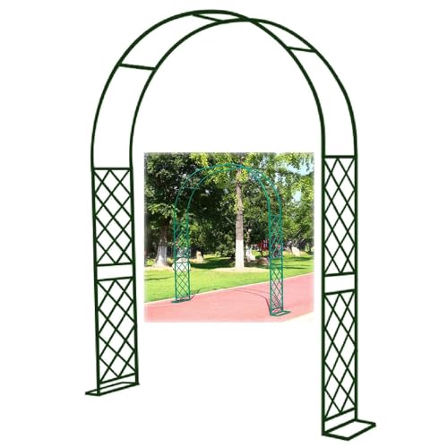 280 Cm Gartenbogen Aus Metall, Beschichtetes Gartenspalier Aus Edelstahl, Spalier Aus Metall, Langlebiger Stahlpavillon Für Gemüsepflanzen, Gurkenspalier Für Hochbeete Im Garten Mit Netz(Color:B,Size: von UE-MAOLU