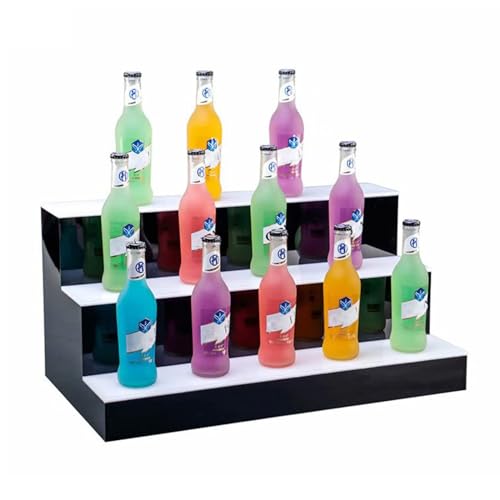 LED-beleuchtetes Likörflaschen-Ausstellungsregal, Likörflaschen-Alkohol-Whiskey-Regale, Ständer, Tablett Mit Fernbedienung, Für Zuhause, Bar, Wohnzimmer, Zubehör Und Dekoration ( Color : A , Size : 60 von UE-MAOLU