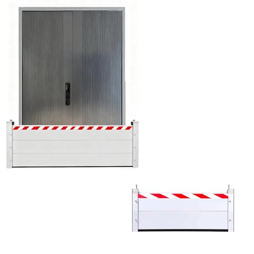 UE-MAOLU Aluminium-Hochwasserschutzbarriere, L111cm H20/40/60/80/100/120/140cm Mobiles Dammbalkensystem mit Dichtung, Für Garagentor, Haustür, Kellerfenster und Straßen(111 * 40cm) von UE-MAOLU