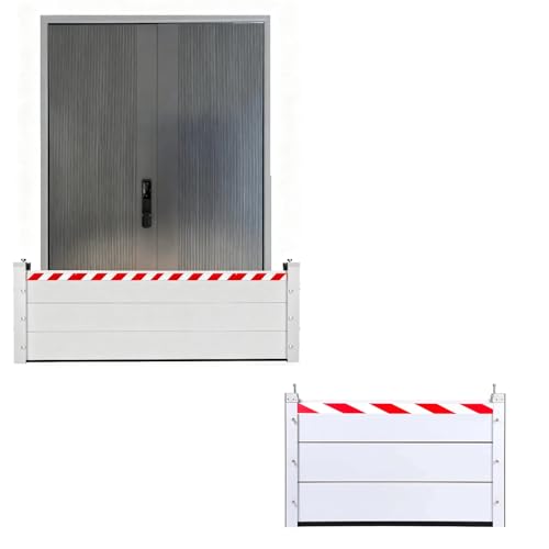 UE-MAOLU Aluminium-Hochwasserschutzbarriere, L116cm H20/40/60/80/100/120/140cm Mobiles Dammbalkensystem mit Dichtung, Für Garagentor, Haustür, Kellerfenster und Straßen(116 * 60cm) von UE-MAOLU
