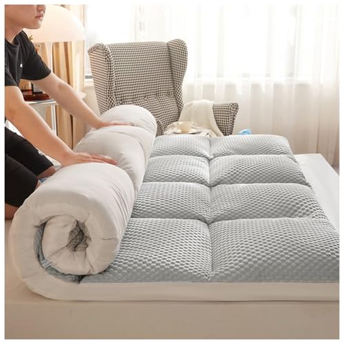 UE-MAOLU Faltbare Futonmatratze, Japanischer Boden, Aufrollbar, Tragbare Tatami-Matte, Dicke Schlafmatratze, Gästebett, Schlafsaal, Campingwagen (D,90 * 200cm) von UE-MAOLU