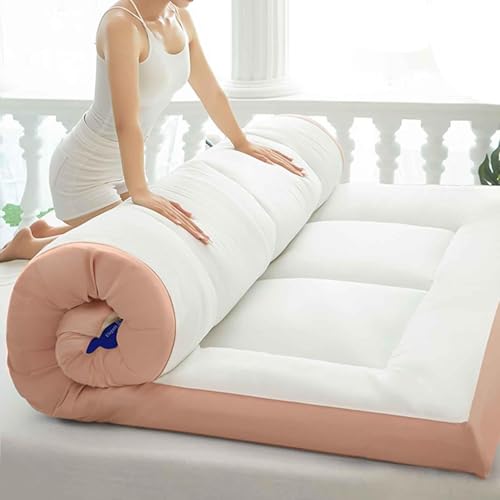 UE-MAOLU Japanese Floor Mattress, Futon Mattress, Extra Thick Foldable Sleeping Mat, Roll-up Tatami Mat, Breathable, Fluffy, Soft, Floor Lounger Guest Bed Twin Full Queen E,150x200cm(59 * 79in) von UE-MAOLU