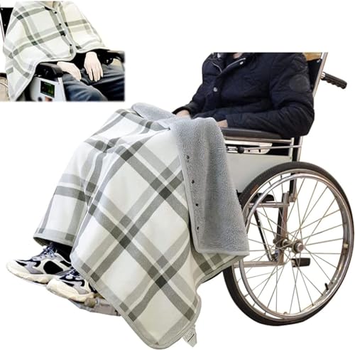 UE-MAOLU Rollstuhldecke Wärmer Abdeckung, Tragbare Rollstuhl Kuschelige Fleecedecke/Plaid Schal Schal Doppellagige Wickeldecke Decke Bürostuhl Warme Winter-Schoßdecke Für Ältere Menschen von UE-MAOLU