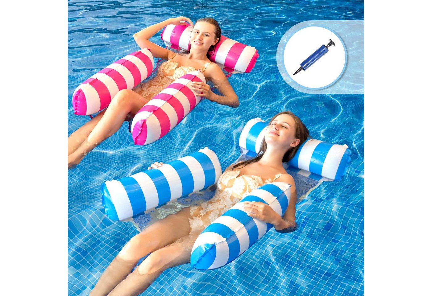UE Stock Hängematte 2er Set Luftmatratze Pool Wasserhängematte Schwimmsessel mit Netz, perfekte Accessoire für Poolpartys UE Stock Hängematte 2er Set Luftmatratze Pool Wasserhängematte Schwimmsessel mit Netz, perfekte Accessoire für Poolpartys von UE Stock