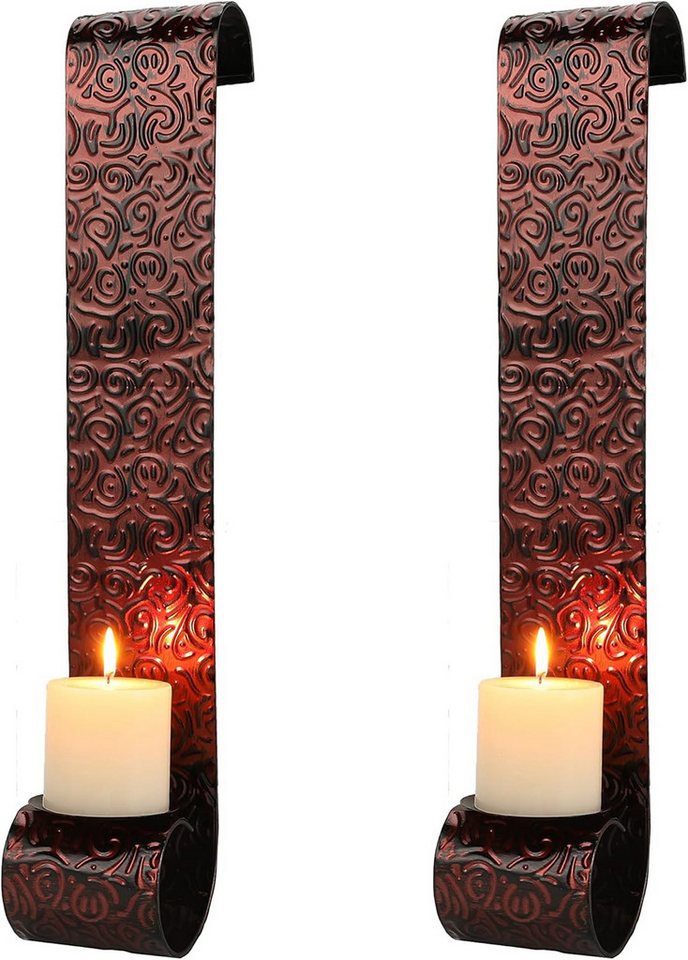 UE Stock Wanddekoobjekt 2er-Set Wandleuchter aus Metall Kerzenständer Wanddekoration 57 cm (2 St), wunderbare Dekoration für Ihr Zuhause von UE Stock