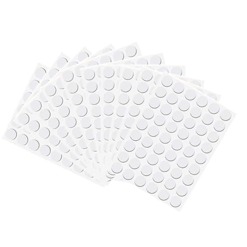 UEAVOID 540 Stück Selbstklebende Abdeckkappen, Schraubenabdeckung, Rund, Abdeckung für Schrauben & Bohrlöcher, Möbelschutzkappen, Möbelpflaster (Ø21 mm) (Weiß-Glanz) von UEAVOID