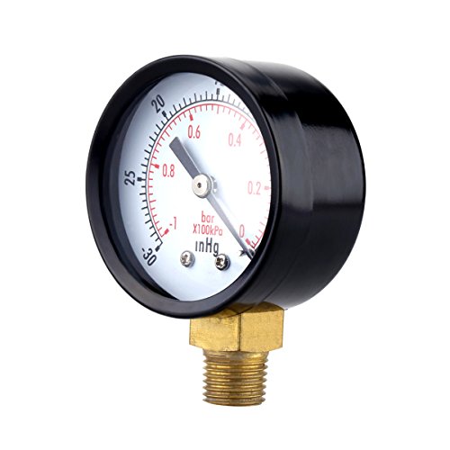 UEETEK Utility Vacuum Manometer für Luftkompressor Wasser Öl Gas 0-30HG von UEETEK