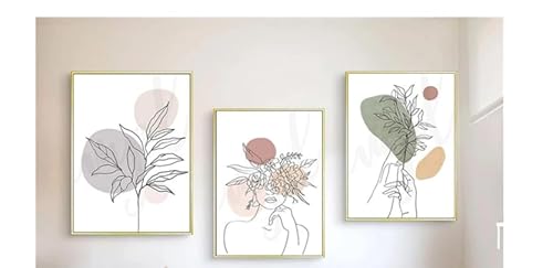 Abstrakte Schönheit Botanische Poster 3 Stück Set Moderne Kunst Premium Abstrakte Leinwand Maler Wohnzimmer Dekoration Mode Kunstdrucke Rahmenlos (fig. reaktionär,30 * 40CM) von UEHVVF