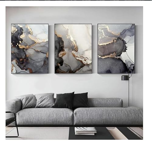 UEHVVF Marmor Poster Gold Bild Modern Abstrakt Prints Home Living Room Wanddekoration Rahmenlos (Gold (Farbe),70 * 100CM) von UEHVVF