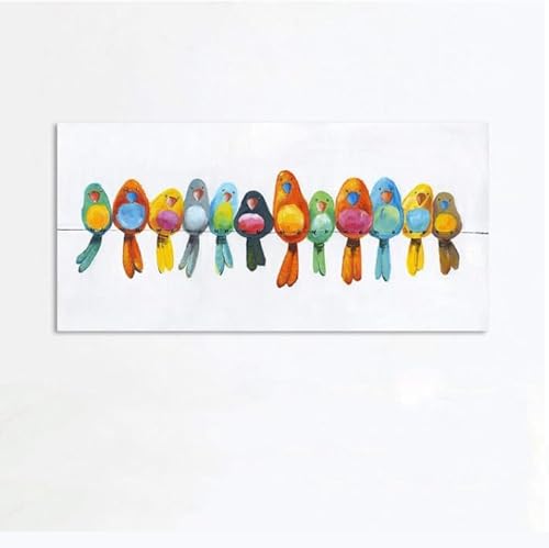 UEHVVF Vögel Leinwand Gemälde Buntes Bild Draht Berg Der Vögel Poster Anfräßet Home Schlafzimmer Wohnzimmer Bad Küche Gedruckt Tiere Wanddekoration (20 * 30CM,farbig) von UEHVVF