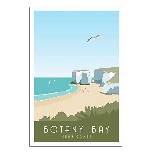 Botany Bay Kent Coast Vintage Reiseposter Dekorative Poster Modern Schlafzimmer Leinwand Kunst Poster Bild Gemälde Poster Wanddeko Kunst Geschenk von UEJD