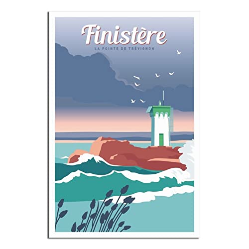 Finistere Pointe De Trévignon Vintage Reiseposter Dekorative Poster Modern Schlafzimmer Leinwand Kunst Poster Bild Malerei Poster Wanddekor Kunst Geschenk von UEJD