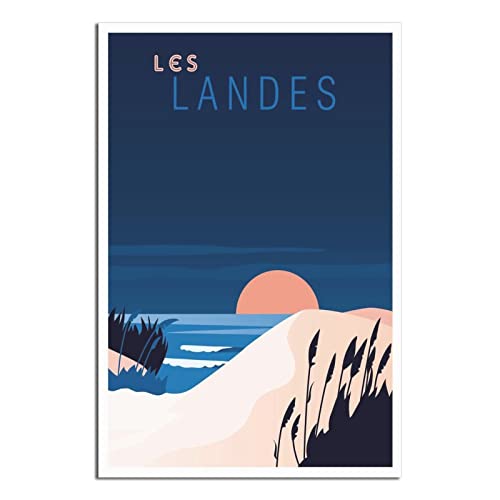 Landes France Vintage-Reise-Poster, dekorative Poster, modernes Schlafzimmer, Leinwand-Kunst, Poster, Bild, Gemälde, Poster, Wanddekoration, Kunst, Geschenk von UEJD