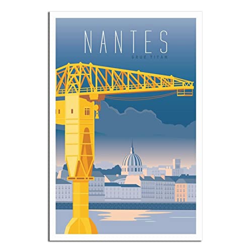 Nantes Monument Frankreich Vintage Reise Poster Dekorative Poster Modern Schlafzimmer Leinwand Kunst Poster Bild Gemälde Poster Wanddeko Kunst Geschenk von UEJD