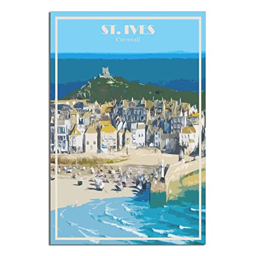 St Ives Cornwall Vintage Reiseposter Strand Dekorative Poster Modern Schlafzimmer Leinwand Kunst Poster Bild Gemälde Poster Wanddeko Kunst Geschenk von UEJD