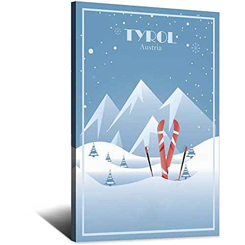 UEJD Tirol Österreich Vintage Reise Poster Skifahren Deko Poster Modern Schlafzimmer Leinwand Kunst Poster Bild Malerei Poster Wanddekoration Kunst Geschenk von UEJD