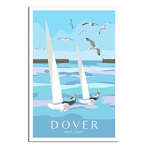 Vintage Dover Kent Coast Sailing Travel Poster Dekorative Poster Modern Schlafzimmer Leinwand Kunst Poster Bild Malerei Poster Wanddeko Kunst Geschenk von UEJD