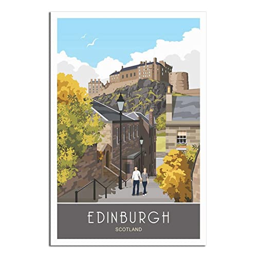 Vintage Edinburgh Castle Schottland Reise-Poster, dekorative Poster, modernes Schlafzimmer, Leinwand, Kunst, Poster, Poster, Wanddekoration, Kunst, Geschenk von UEJD