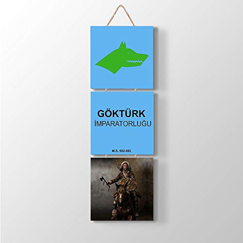 ÜLKÜCÜ Market Bilder Wandbild 3-teilig 20x66 Kunstdruck Wolf Bozkurt Türk Atatürk Osmanli Türkiye von ÜLKÜCÜ Market