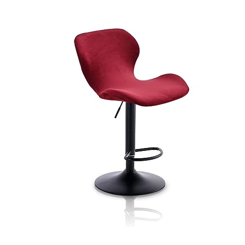 UEMIS Stretch Stuhlhussen Barhocker Bezug Barstuhlbezug mit Rückenlehne Samt 2/4/6/8 Stück Hussen für Esszimmerstuhl-Bezüge Bar Stuhl-Abdeckung Passend Café Schemel Hohe Stuhl Bezüge 4PCS R von UEMIS