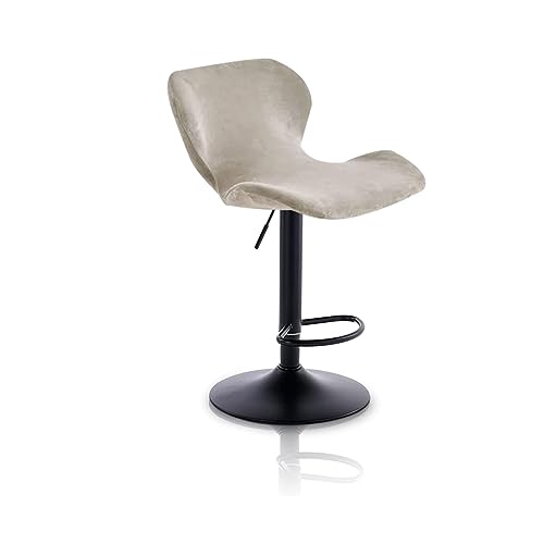 UEMIS Stretch Stuhlhussen Barhocker Bezug Barstuhlbezug mit Rückenlehne Samt 2/4/6/8 Stück Hussen für Esszimmerstuhl-Bezüge Bar Stuhl-Abdeckung Passend Café Schemel Hohe Stuhl Bezüge 4PCS U von UEMIS