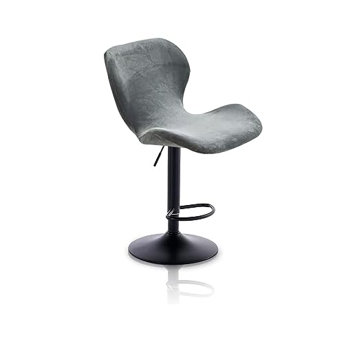 UEMIS Stretch Stuhlhussen Barhocker Bezug Barstuhlbezug mit Rückenlehne Samt 2/4/6/8 Stück Hussen für Esszimmerstuhl-Bezüge Bar Stuhl-Abdeckung Passend Café Schemel Hohe Stuhl Bezüge 6PCS A von UEMIS