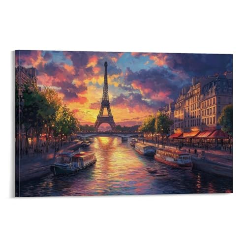 UENDOKRNN Eiffelturm Wall Pictures Canvas Pictures Paris Wall Picture Set Fledermaushroom Office Dining Room Kitchen Leinwand Wasserdicht 12x18inch(30x45cm) von UENDOKRNN