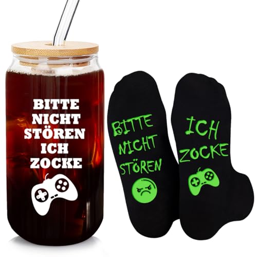 Lustige Geschenke für Männer Geburtstag, Gaming Socken mit Spruch Cocktailgläser Longdrinkgläser Trinkgläser mit Deckel und Glas Strohhalm Zocker Geschenk Coole Sachen für Teenager Jungs Mädchen Lustige Geschenke für Männer Geburtstag, Gaming Socken mit Spruch Cocktailgläser Longdrinkgläser Trinkgläser mit Deckel und Glas Strohhalm Zocker Geschenk Coole Sachen für Teenager Jungs Mädchen von UEOTO