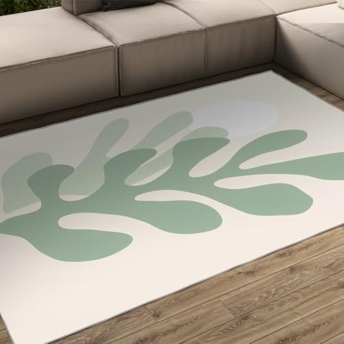 Abstrakter Kunstbereich Teppich 60x120cm Klassisches berühmtes Gemälde grüne Pflanzen und weißer Punktdruck niedrige Flor Fußmatten für Wohnzimmer Schlafzimmer Sofa Abstrakter Kunstbereich Teppich 60x120cm Klassisches berühmtes Gemälde grüne Pflanzen und weißer Punktdruck niedrige Flor Fußmatten für Wohnzimmer Schlafzimmer Sofa von UERWOWELL