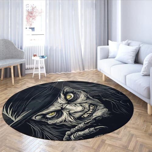Gothic Style 140cm Runde Teppiche Horror Geist mit Hutmuster Boden Teppich Waschbar Gemütlich Low Flor für Wohnzimmer Schlafzimmer Halloween Dekor Gothic Style 140cm Runde Teppiche Horror Geist mit Hutmuster Boden Teppich Waschbar Gemütlich Low Flor für Wohnzimmer Schlafzimmer Halloween Dekor von UERWOWELL